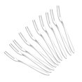 thumbnail image 1 of 10pcs Stainless Steel Reusable Fruit Fork Cake Snack Dessert Salad Flatware Fork Two-tine Fork Set, 1 of 5