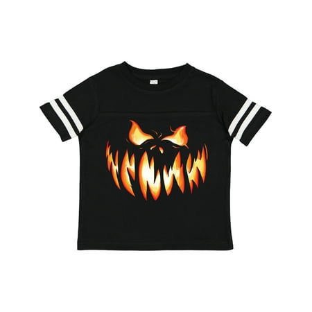 

Inktastic Viciously Grinning Pumpkin Face in Orange Glow Gift Toddler Boy or Toddler Girl T-Shirt