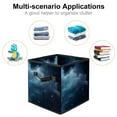 thumbnail image 2 of RATGDN Collapsible Fabric Cube Storage Bin with Double Handles for Living Room Bedroom Office Black - Pale Nebula Blue, 2 of 6