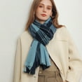 thumbnail image 4 of beishanbush Clothing 2025 Scarf Women'S Autumn and Winter Colorful Plaid Shawl Thickening Warm Scarf Scarf Blue, 4 of 8