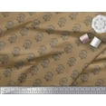 thumbnail image 2 of Soimoi Brown Moss Georgette Fabric Leaves & Floral Block Printed Fabric 1 Yard 42 Inch Wide, 2 of 3
