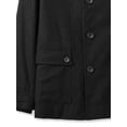 thumbnail image 3 of Hat and Beyond Mens Soft-Brushed Double Button Peacoat with Detachable Bib and Fashion Zipper, 3 of 6