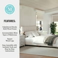 thumbnail image 4 of Martha Stewart Kay King Upholstered Platform Bed with Channel Stitched Wingback Headboard and Cushioned Siderails, Wood Slat Foundation, No Box Spring Needed, Beige, 4 of 11