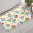 thumbnail image 2 of Pioneer Flower Floral Print Pattern Bathroom Rugs Mat, Non Slip Microfiber Bathroom Rug with Rubber Backing, Soft Mats for Bathroom Floor Tub Shower, 17"x30", 2 of 5