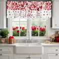 thumbnail image 2 of Happy Valentine's Day Valances for Windows, Romantic Simple Red Pink Love Heart Rod Pocket Valance Short Window Treatments Curtains for Kitchen Bathroom Bedroom Decor, 42 x 12 Inches, 2 of 9