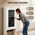 thumbnail image 6 of HOMCOM Fold-Out Wall Mounted Computer Desk with Storage Shelves, Convertible Folding Writing Desk Cabinet with Chalkboard, Space-Saving Home Office Desk, Adjustable Shelf, White, 6 of 10