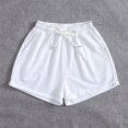 thumbnail image 4 of Birdeem Womens Solid Casual Loose Pockets Lacing Drawstring Short Pants, 4 of 12