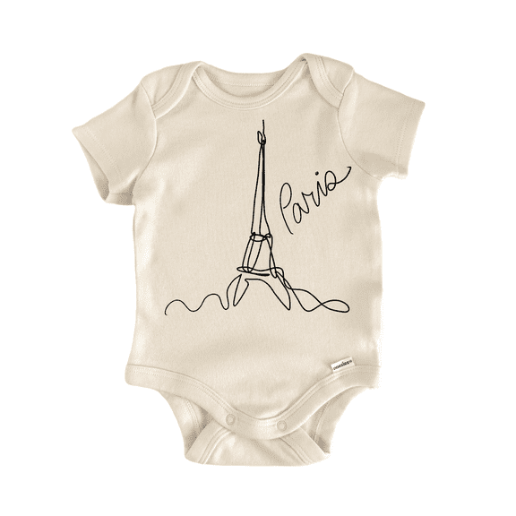 Paris France Eiffel Tower Line - Baby Bodysuit