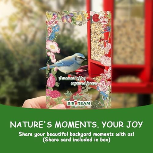Bird Feeders for Outdoor Hanging, Fun Installation Pagoda Design Wild Birdfeeder, Attracting Wild Birds Sparrows Finch Cardinal Goldfinch Chickadee - Red