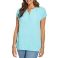 thumbnail image 6 of Nine West Women's Short Cap Sleeve V-Neck Fashion Top (Green Spruce, XXL), 6 of 9