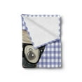 thumbnail image 2 of Pug Soft Flannel Fleece Throw Blanket, Nerdy Glasses and Dotted Bow Tie on a Puppy Pug with a Checkered Backdrop, Cozy Plush for Indoor and Outdoor Use, 50" x 70", Sand Brown Black Blue, by Ambesonne, 2 of 5