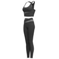 thumbnail image 3 of Stitched Contrast Women Quick-Drying Fitness Set Running Sports Yoga Suit, 3 of 8