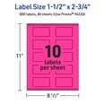 thumbnail image 6 of Avery Printable Rectangle Labels, Neon Magenta, 1.5" x 2.75", 800ct, 6 of 11
