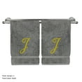 thumbnail image 3 of Monogrammed Washcloth Towel, Personalized Gift, 13x13 Inches - Set of 2 - Gold Script Embroidered Towel - Extra Absorbent 100% Turkish Cotton - Soft Terry Finish - Initial J Gray Towels, 3 of 3