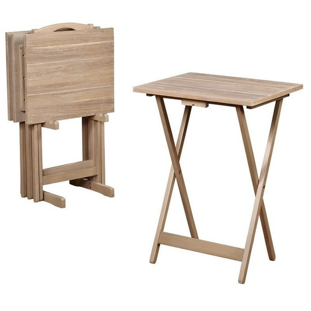 Tray Table Set Walmart : Winsome Wood Alex 5- Piece Snack Table Set, Natural Finish ... - Mainstays folding tray table offers a quick and stylish side table wherever extra table space is needed, while thoughtfully designed to effortlessly fold away conveniently when not in used.
