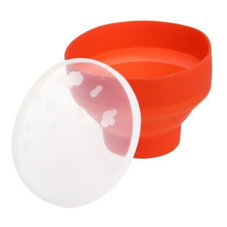 

Microwave Popcorn Poppers Foldable Easy Use For DIY Food Making Home Kitchen Collapsible Silicone Bowl with Cover 20 x 14.5cm (Red)