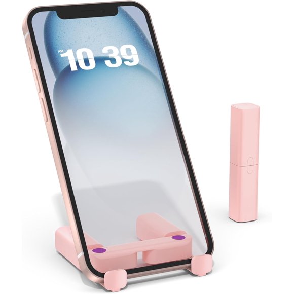 shiyou-Foldable Phone Stand for Desk,Portable Pink Lipstick Phone Holder Travel Essentials Office Accessories Compatible with iPhone 13 Pro Max Mini, 12 11 XR X 8 7 6 Plus SE Samsung