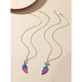 thumbnail image 4 of HOOUN 2 Pc Broken Heart Best Friend Colourful Pink Blue Friendship Necklace Chain Gift, 4 of 5