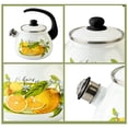thumbnail image 5 of Novomoskovsjka Posuda Lemon Enamel Kettle with Whistle 2.7 Qt (2.5 L) Enameled Steel Stovetop Kettle with Ergonomic Handle Tea Kettle Tea Pot for Stove Top Enamelware Kitchen Kettle, White Yellow, 5 of 7