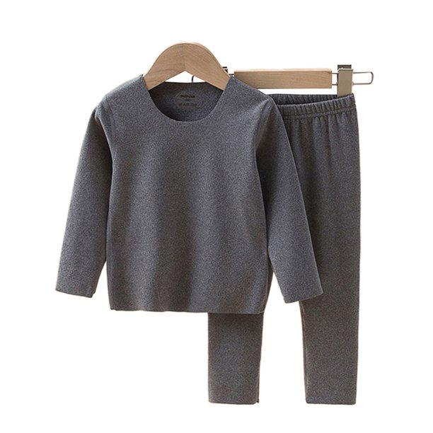 Frontwalk Kids Thermal Underwear Set Fleece Lined Pajamas Sets Elastic