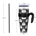 thumbnail image 4 of 40oz Tumbler,Cute Halloween Ghost Pattern Insulated Tumblers with Removable Handle,Stainless Steel Double Vacuum Coffee Tumbler Cup with Straw for Home,Office,Travel,Party, 4 of 5
