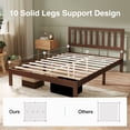 thumbnail image 2 of Novilla 12 Inch Full Size Bed Frame Solid Wooden Full Bed Frames with Headboard Wooden Classic Bed Frame Foundation, No Box Spring Needed, Easy Assembly, Walnut, 2 of 9