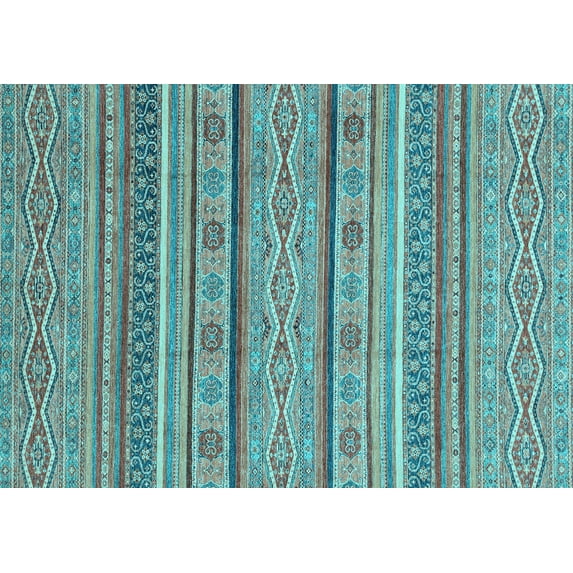 Ahgly Company Indoor Rectangle Abstract Light Blue Modern Area Rugs, 3' x 5'