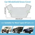 thumbnail image 2 of Cubierta de automóvil para ventanas laterales y parabrisas delantero para sedán/hatchback/SUV, película de aluminio, 62.2 pulgadas, 2 tiras reflectantes, impermeable, 2 of 7