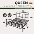 thumbnail image 7 of Einfach Queen Size Metal Bed Frame with Victorian Vintage Headboard, 12.4" Under-bed Storage Space, Black, 7 of 7