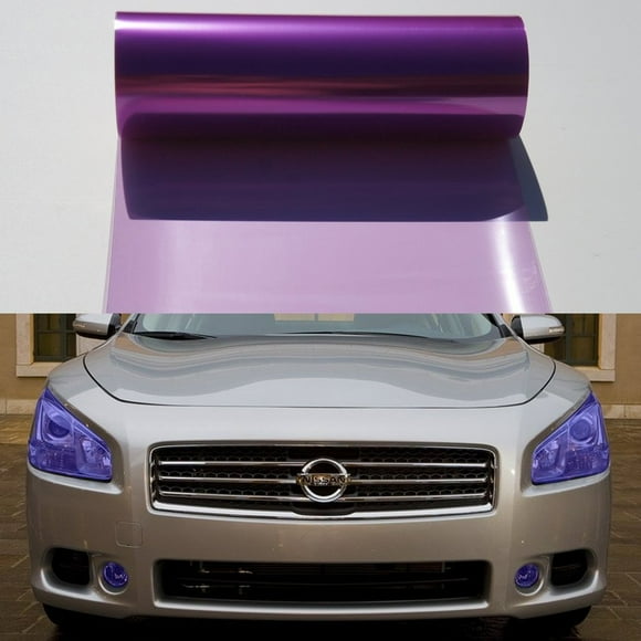 Película autoadhesiva de vinilo tintado para faros delanteros, luces traseras, luces antiniebla, 12 por 48 pulgadas (12 x 48 morado)