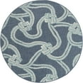 thumbnail image 1 of Unique Loom Outdoor Coastal Knots Ropes Rug 7' x 7' Round Navy Blue/Ivory, 1 of 1