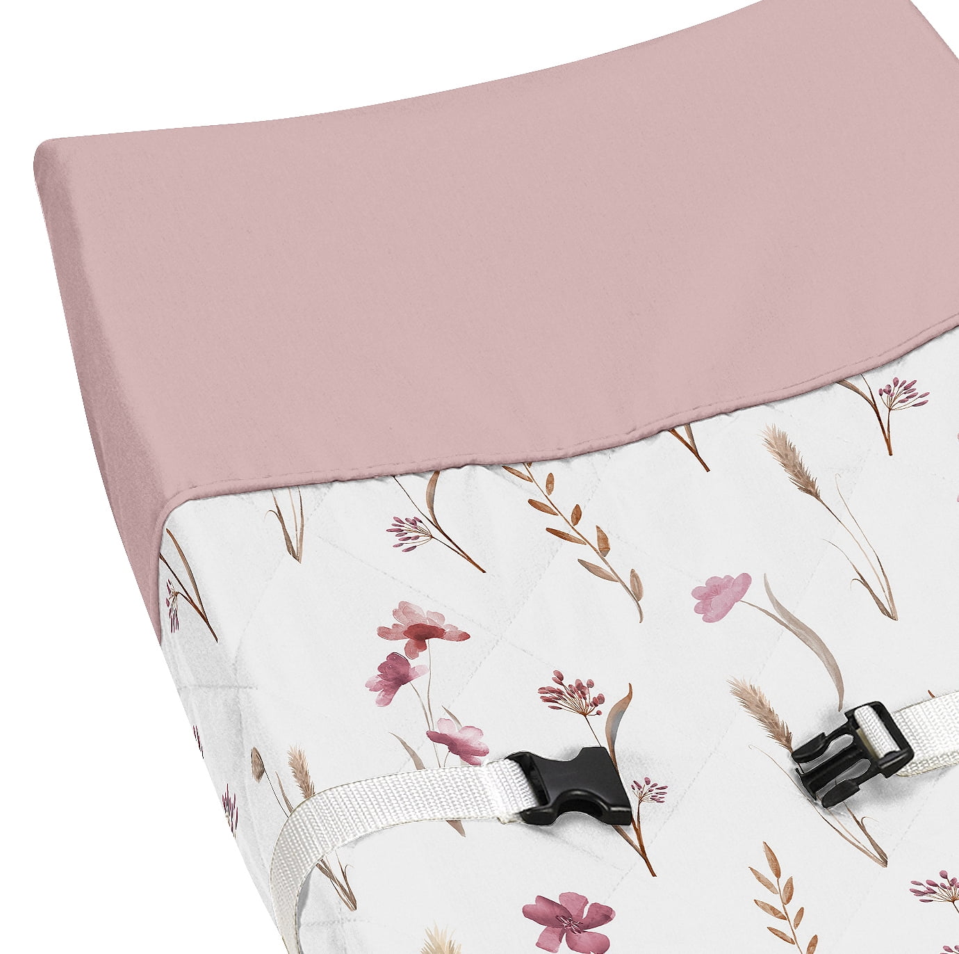 Sweet Jojo Designs Watercolor Floral Garden Pink Girl Changing Pad Cover