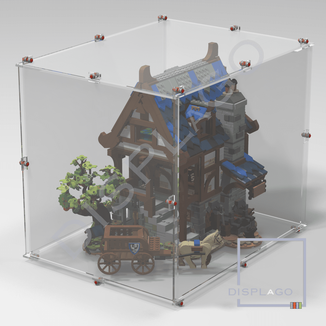 Display case for LEGO® #21325 Medieval Blacksmith. Display case for minifigures. Star Wars® display case. Compatible LEGO® display