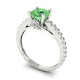 thumbnail image 2 of Solitaire with Accents Engagement Ring for Women - 1.465ct Simulated Green Diamond in 18K White Gold Promise Ring, 2 of 6