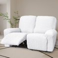 thumbnail image 2 of CHOK Housse Extensible pour Fauteuil Inclinable en Seersucker 2024 4 Pcs style Campagnard Fauteuil Inclinable Housse de Protection Simple pour Meubles de Maison Lavable Durable 1 Place/amande, 2 of 7