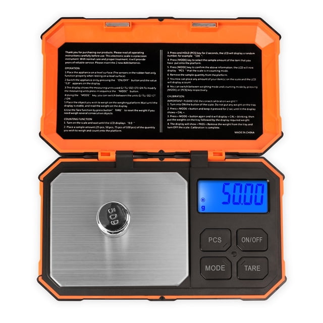 Báscula digital de bolsillo, báscula de precisión de 200 g por 0,01 g para onzas y gramos de alimentos, báscula de joyería portátil pequeña para marihuana, polvo y café