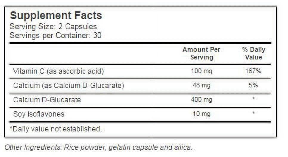 Solaray D-Glucarate 200 mg - 60 Capsules
