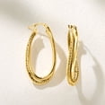 thumbnail image 4 of Ross-Simons Italian 10kt Yellow Gold Double-Oval Twisted Hoop Earrings, Women's, Adult, 4 of 7