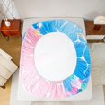 thumbnail image 5 of Castle Fairy Girls Ocean Mermaid 4pcs Bed Sheets,Marine Dreamy Princess King Sheets,Sea Starfish Super Cozy Sheet Set,Lightweight Room Decor, 5 of 7