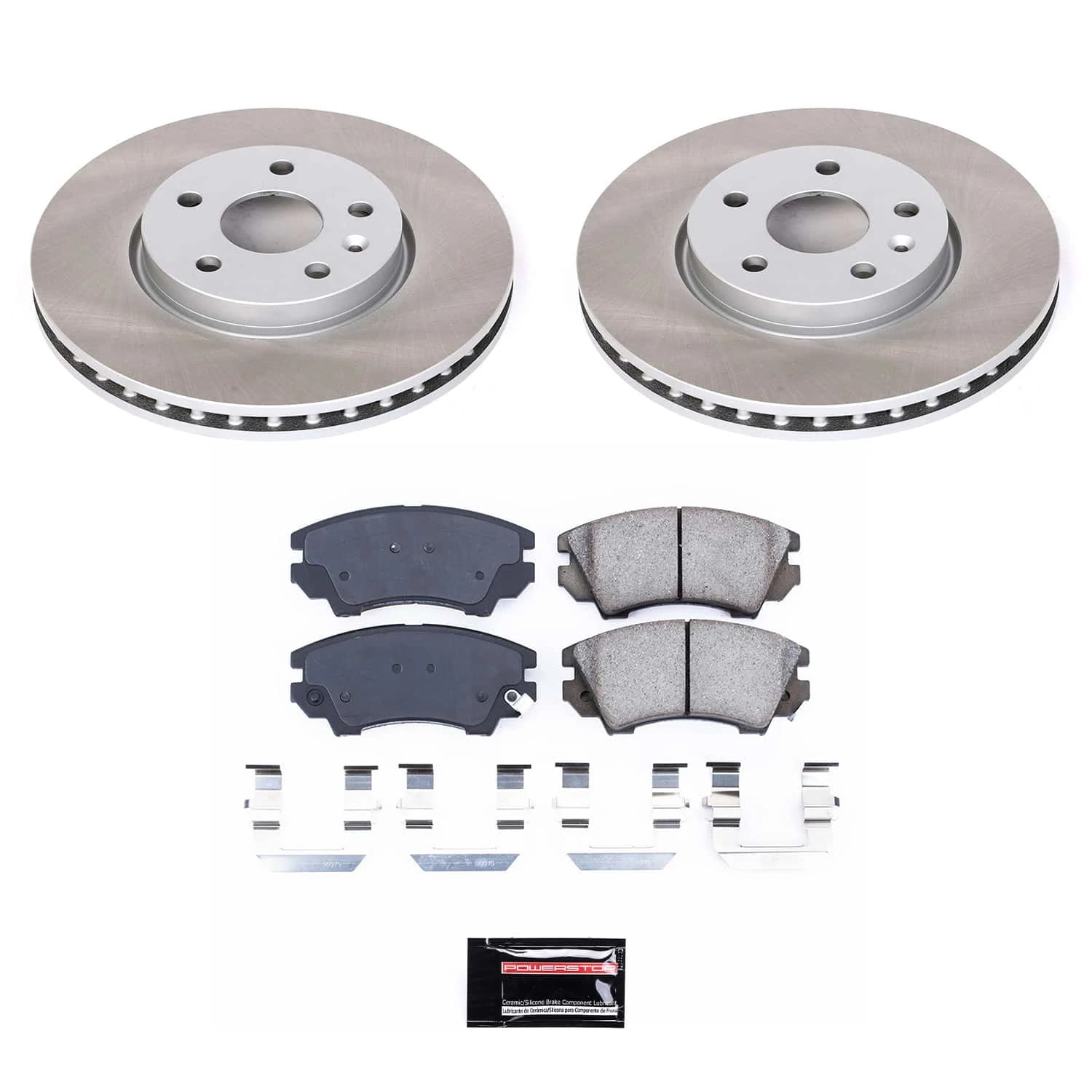 PowerStop Front Semi-Coated Rotor and Low-Dust Ceramic Brake Pad Kit SC3031