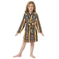 thumbnail image 6 of FORMRS Niños Bathrobe Unisex Hooded Robe Soft Plush Pajamas Sleepwear, Size 2-3T, Orange Geometric, 6 of 7