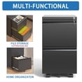 thumbnail image 6 of Lockable Metal Rolling File Cabinet With 2 Drawers - Fits Legal/letter/a4 Docs, Fully Assembled Black Office Addition Drawer Mobile Security Lock Stores Files, Unit, 6 of 6