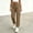 Beige, variant on WIZUTIZ Women's Tapered Ankle Pants Elastic Waist Drawstring Side Pockets Full Length Casual Jogger Trousers Lightweight Stretchy Soft Comfy