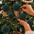 thumbnail image 5 of Mecorevxz 12Pcs Velvet Christmas Tree Balls 2.36 Inch Xmas Flocked Balls Ornaments for Xmas Tree Hanging Decor,Christmas Gifts(Green), 5 of 7