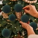 thumbnail image 5 of Juego de adornos de bolas de Navidad Paquete de 12 | Café Rojo Verde Flocado 2.36in | Decoraciones de árbol de Navidad irrompibles | Estilos ligeros, fáciles de colgar, variados para decoración de, 5 of 6