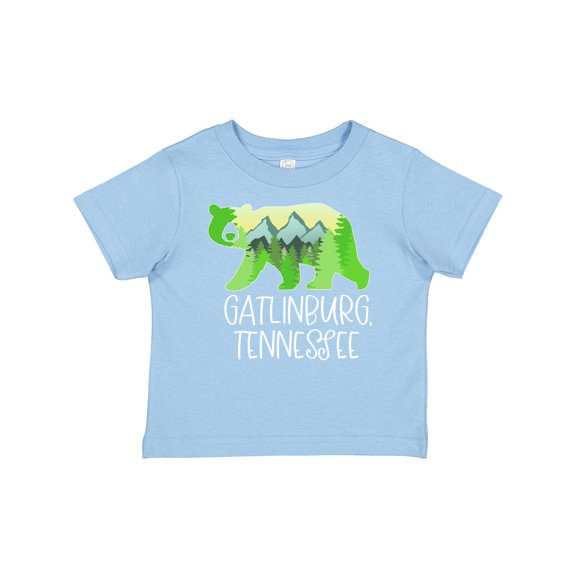 Inktastic Gatlinburg, Tennessee Mountains and Bear Shape Boys or Girls Baby T-Shirt