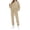 Beige, variant on Womens Track Suits 2 Piece Set Classic Crew Neck Long Sleeve Sweatshirt & Drawstring Jogger Pants Suit Comfort Corduroy Sweatsuits for Women Fashion Solid Color Lounge Sets with Pockets M