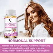 (2 Pack)Myo Inositol & D-Chiro Inositol Supplements,Support Fat Metabolism,Healthy Ovarian & Liver Function Support,120 Capsules