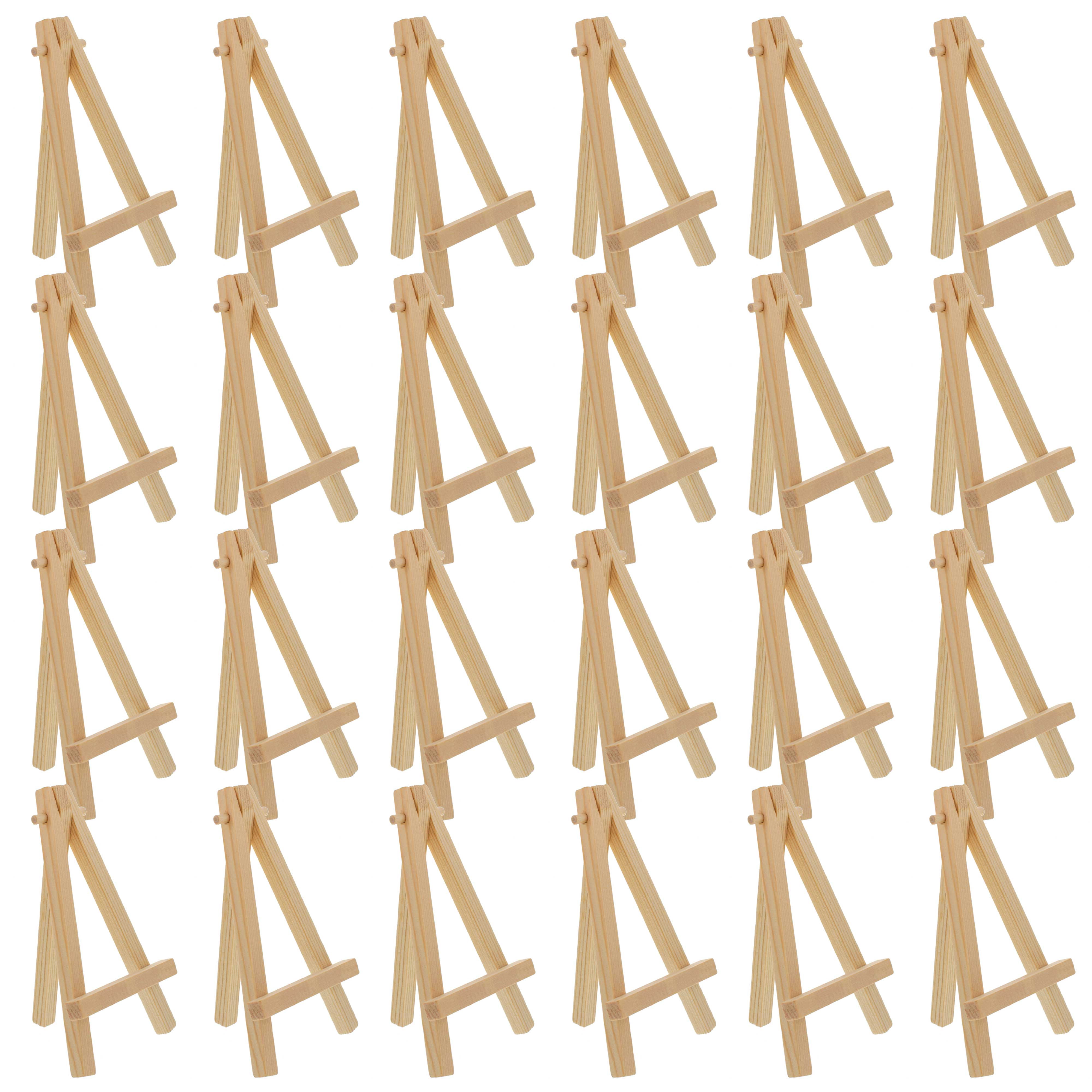 2.75 Inch By 4.7 Inch JETTINGBUY 20 Pcs Mini Wooden Easels Display Tripod Easel Stand for Tabletop Art Craft 