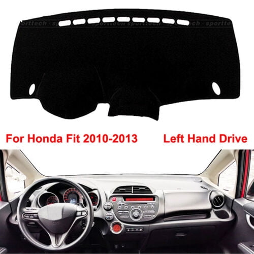 Leather Car Dashboard Protects Cover Mat Dash Covers for Honda Fit 2010 2011 2012 2013 Black